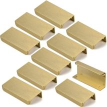 Lot de 10 Poignée de Cuisine Invisible Poignee Tiroir Dissimulée Or avec Vis pour Armoire Placard Meuble - 192MM