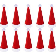 10pcs Porte-argenterie chapeau de père noël-vaisselle de Table de fête de noël, fournitures de décoration de table