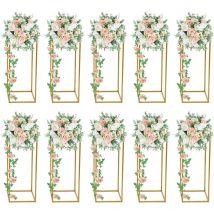 10Pcs Présentoir de fleurs pour le mariage, 23' Présentoir de fleurs en or, Présentoir de fleurs géométrique en métal pour le mariage, Présentoir
