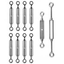 Memkey - 10pcs Tendeur de câble avec crochet et œillet - En acier inoxydable 304, Tendeur M6.