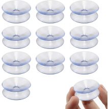 Csparkv - 10PCS Ventouses Double Face,Ventouse Plastique Double Face,Ventouses Transparentes Double,Ventouses Double Face Silicone,Ventouses En