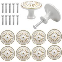 10PCS Vintage Tiroir de Porte Poignée, 35MM Bouton de Meubles, Rond Boutons de Tiroir, Laiton Boutons de Porte, Poignées de Meuble pour Placard