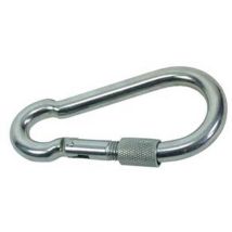 10PZ moschettoni con chiusura a ghiera in acciaio nichelato - mm. 11X120