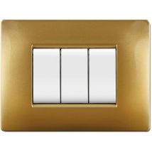 10pz Placca Life Q Modello Living Sabbia Oro 3 Posti