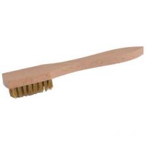 10PZ spazzola per candele ottone manico legno