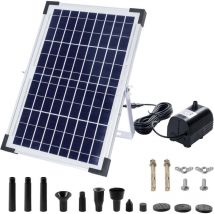 Ikodm - 10W 18V Solar Fountain Pump Kit with Self-Contained Solar Panel for Garden, Aquarium and Bird Bath