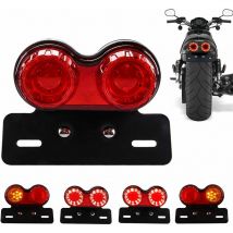 10W 40 led Feu arrière de moto intégré feu de freinage Clignotant Feux de conduite Avec support de lampe de plaque d'immatriculation Pour Harley