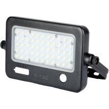Vtac - V-tac Faro Led Con Pannello Solare 10w Sensore Pir E Usb Batteria Lfp Bianco Naturale Ip65