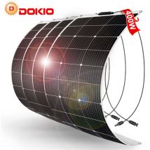 Dokio - 4x 100W Solarpanel 12v Flexibles Monokristallines Solarmodul für Haus/Wohnwagen/Van/Boot/Batterie/Garten