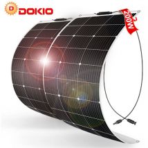 Dokio - 2x 100W Solarpanel 12v Flexibles Monokristallines Solarmodul für Haus/Wohnwagen/Van/Boot/Batterie/Garten
