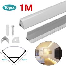 10x 1m LED profilé aluminium bande d'angle bande bandes blanches rail aluminium,Forme-V