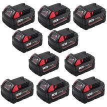 Powerwings - 10X 5.0 Ah battery for Milwaukee Battery M18 18V 48-11-1840 48-11-1850 48-11-1815 48-11-1822 48-11-1820 48-11-1852 48-11-1828