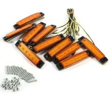 10x 6 Led Indicateur Side Marker Clearance Lamp Pour Camion Van Caravan Lorry Ambre Lumière