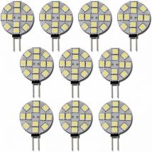 10x Ampoule LED G4 DC 12V Non dimmable Blanc 6000K Ampoule de lumière Remplacement 20W Lampe halogène pour Cuisine Camping-Car RV remorque Bateau