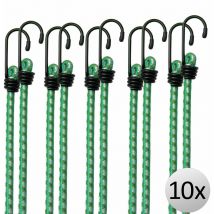 Deuba 10x Bungee Cords 61cm Lashing Straps Expander Luggage Strap Elastic Durable Metal Hooks Sizes Available Assorted Combinable Weather-resistant