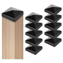 Vingo - 10x Capuchon de poteau de jardin Capuchon décoratif Clôture de jardin Capuchon de clôture Noir 91mm