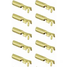 10x Cosse laiton male 2,8mm à sertir plate connecteur fil câble électrique cylindrique tubulaire