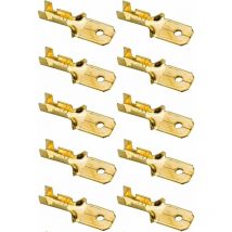 10x cosse laiton male 6,3mm à sertir plate connecteur fil câble électrique cylindrique tubulaire
