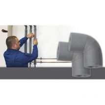 Saarpor - climapor - Coude 90° pour gaine d'isolation - en pe - gris - 18/13 - épaisseur paroi 13 mm - 30 pces - Gris