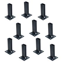 Estexo - 10x Douille à visser Support de poteau Sabot de poteau 40x60 mm anthracite