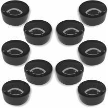 10x Embout de tube enveloppant rond 60mm plastique Chaise Meuble Cache Bouchon Capuchon, noir