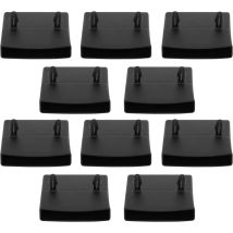 10x Embout Support Latte Double 74x14mm à Clipser Plastique Noir pour Sommier Cadre Bois Lit Meuble