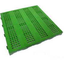 10x Kunststofffliesen 40 x 40cm, für den Außenbereich, perforiert, Grün, von Ezooza