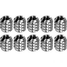 10x manchon à visser sans collerette écrou avec fente de vissage acier zingué, M5x10mm
