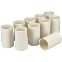 10x Manguito para Tubo de cables Blanco Diametro 32 mm