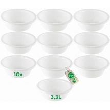 Novaliv - 10x Plastikschüsseln 10x Spülschüssel Rund Farbe Weiß