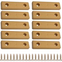 10x Patin mini 50x14mm à visser en plastique Glisseur Cale Entretoise Murale Sol Pied Meuble Table Chaise Parquet Protection, marron clair