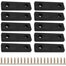 10x Patin mini 50x14mm à visser en plastique Glisseur Cale Entretoise Murale Sol Pied Meuble Table Chaise Parquet Protection, noir