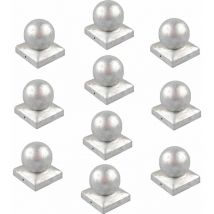 10x Pfostenkappe verzinkt 101 mm Kugel Abdeckkappe für Pfosten 10 x 10 cm