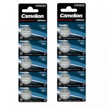 Camelion - 10x Pila de botón de Litio, pila CR2032 p. ej. para relojes 2x blíster 5uds.
