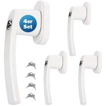 Monzana Poignée de fenêtre verrouillable à clés sécurité enfants poignée de sécurité pour fenêtre acier inoxydable 4x blanc