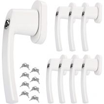 Monzana Poignée de fenêtre verrouillable à clés sécurité enfants poignée de sécurité pour fenêtre acier inoxydable 8x blanc