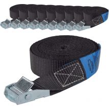 Baumarktplus - 10x Spanngurt Gurt Zurrgurt Klemmschloss Auto 1-tlg 4m 250 Kg Schwarz