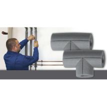 Saarpor - Climapor - Raccord En T Pour Gaine D'Isolation - En Pe - Gris - 22/13 - Épaisseur Paroi 13 Mm - 30 Pces - Gris