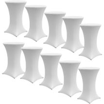 Baumarktplus - 10x Stehtischhusse Stretch 70 cm weiß Tischdecke Husse Bistrotisch Partytisch
