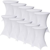 10er Set Stehtischhusse Stretch Weiß Ø 80 Cm Tischhusse