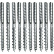 10x Stockschraube M10 x 140 mm Gewinde Holzschraube verzinkt