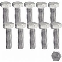10x Vis métaux tête hexagonale TH M8x16mm acier inoxydable A2 norme DIN 933 filetage total