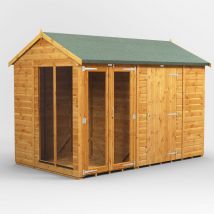 Power Sheds - 10x6 Power Apex Summerhouse Combi Building including 6ft Side Store - Brown