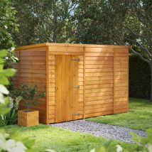 Power Sheds - 10x6 Power Overlap Windowless Apex Garden Shed - Brown