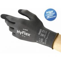 11-840 Hyflex Fortix Palm-side Coated Black/Grey Gloves - Size 6 - Ansell