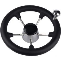 11' Marine Boat Steering Wheel,Universal Stainless Steel 5 Spoke Destroyer Knob