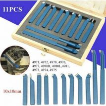 11 pièces outils de tour de tour à pointe de carbure, ensemble d'embouts d'outils de coupe en métal