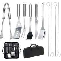 11-teiliges professionelles Grillbesteck-Set, praktisches Grillzubehör mit tragbarer Tasche für Camping, Picknick