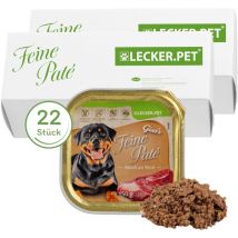 Lyra Pet - 22 x 150 g Lecker.Pet Gino's Feine Paté Reich an Rind Hundefutter Nassfutter Vollnahrung