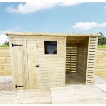 11 x 3 Pressure Treated Tongue And Groove Pent Shed With Storage Area + 1 Window